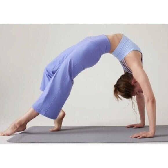 Athleta Elation Purple Wide Leg Cropped Yoga Pants High-Waisted - Picture 2 of 3